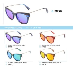 Acetate plastic frames polarized sunglasses S17514