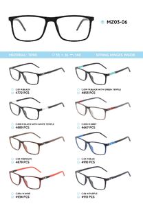 TR-90 plastic frames for glasses with spring hinges MZ03-06