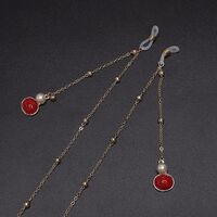 Gold-colored metal non-slip chain, with pearls, for glasses and masks GL572
