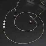 Металлическая нескользящая цепочка, с жемчужными бусинами, для очков и масок GL583