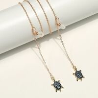 Gold-colored metal non-slip chain, with turtle, for glasses and masks GL1844