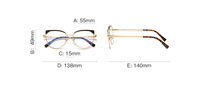 Metal blue blocker frames for glasses 3039