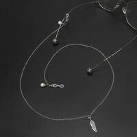 Metal non-slip chain, with leaves and pearl, for glasses and masks GL688