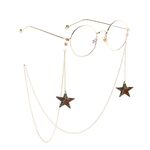 Gold-colored metal non-slip chain, with pendant star, for glasses and masks GL824