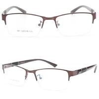 Очки металлические для чтения X961 полуободковые с заушниками из TR90, диоптрии от 0.50 до -6.00, не центрованные