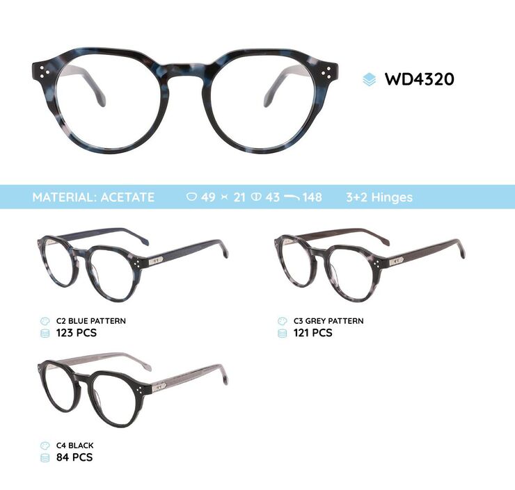 Plastic acetate eyeglasses frame WD4320