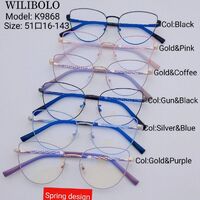 Metal ultrathin women's frame with spring hinges Wilibolo K9868