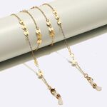Gold-colored metal non-slip chain, with gold disc, for glasses and masks GL1633