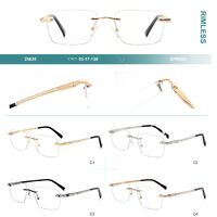 Rimless metal frames for glasses with spring hinges Big City 25635