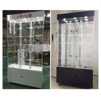 Acrylic floor rotating display stand for glasses, frames, cases and accessories with 2 columns, size 176 * 88 cm