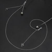 Metal non-slip chain, with triangle pendant, for glasses and masks GL454
