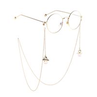 Metal non-slip chain, with pendant crystal angel, for glasses and masks GL825