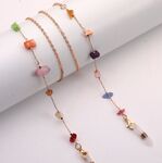 Gold-colored metal non-slip chain, with colorful irregular stone, for glasses and masks GL1888