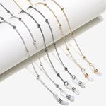 Metal non-slip chain, 3-piece set with beads, for glasses and masks GM020