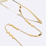 Gold-colored metal non-slip chain, with heart, for glasses and masks GL1635