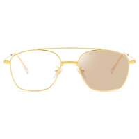 Photochromic metal eyeglasses V8612 with brown lenses, diopters from 0.00 to -6.00, not centered 