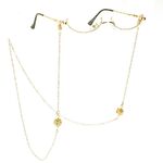 Metal non-slip chain, with rhinestones and a pearl ball, for glasses and masks GL265