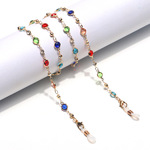 Glasses chain with colored glass rhinestones GL1369
