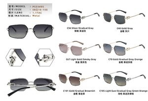 Солнцезащитные поляризационные мужские металлические очки Leke PS33495