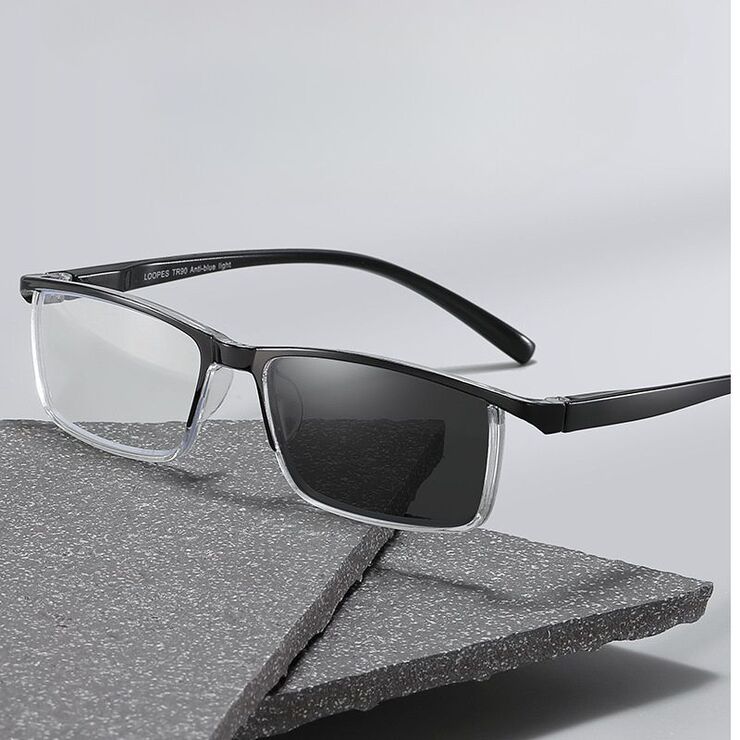 Очки фотохромные пластиковые для чтения, с защитой от синего света, диоптрии от 0.00 до +4.00, KY023变色眼镜