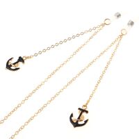 Металлическая нескользящая цепочка золотого цвета, с подвеской в виде якоря, для очков и масок GL011