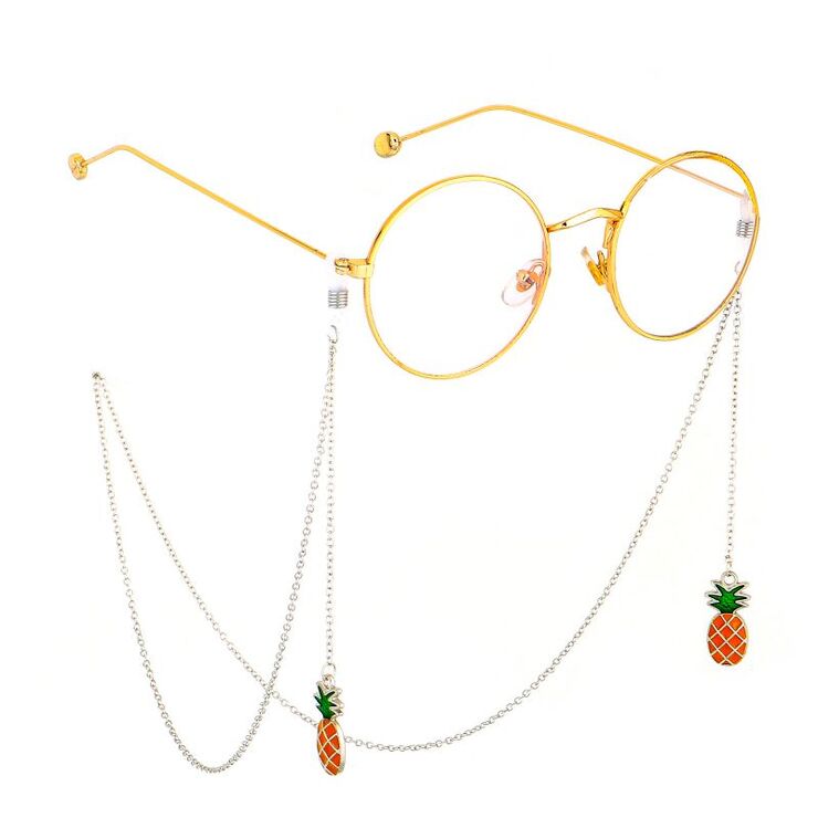 Metal non-slip chain, with pineapple pendant, for glasses and masks GA033