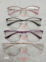 Metal frame for glasses with spring hinges 9758B