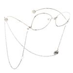 Metal non-slip chain, with pendant letter D and pearl bead, for glasses and masks GL545