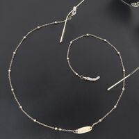 Металлическая нескользящая цепочка золотого цвета, с подвеской Believe и бусинами, для очков и масок GL386