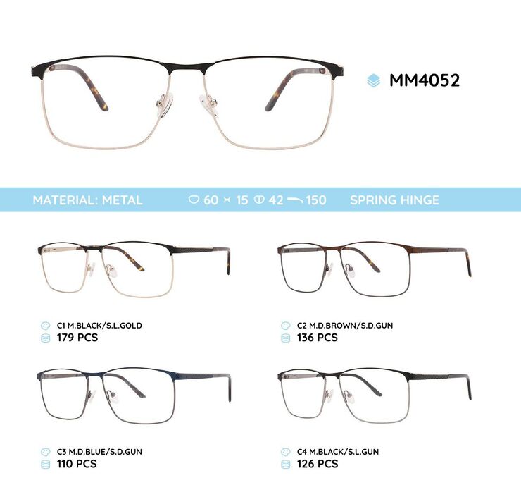 Metal men's frame for glasses MM4052