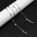 Silver-colored metal non-slip chain, with silver shell, for glasses and masks GL921