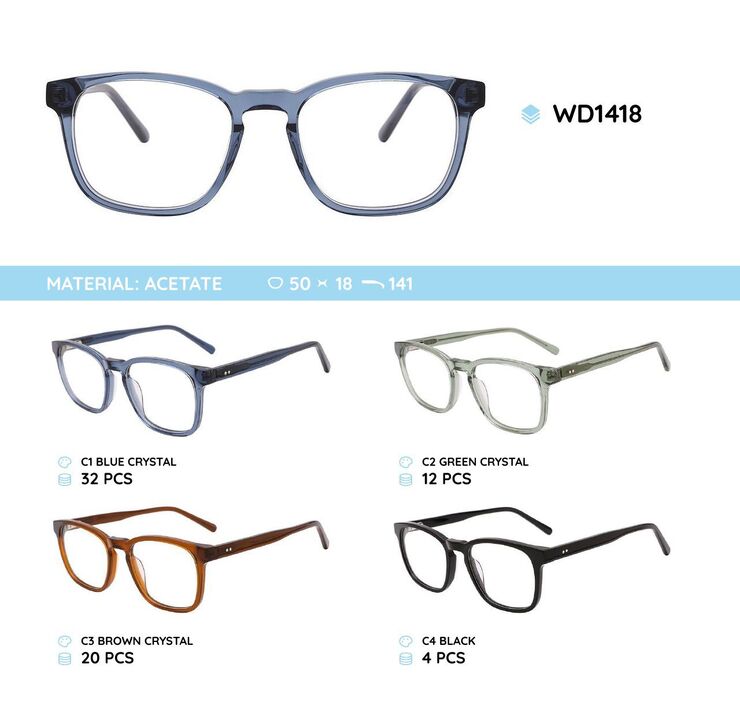 Plastic acetate eyeglasses frame for women WD1418