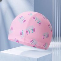 Textile waterproof swimming cap for kids 布帽-1-YU