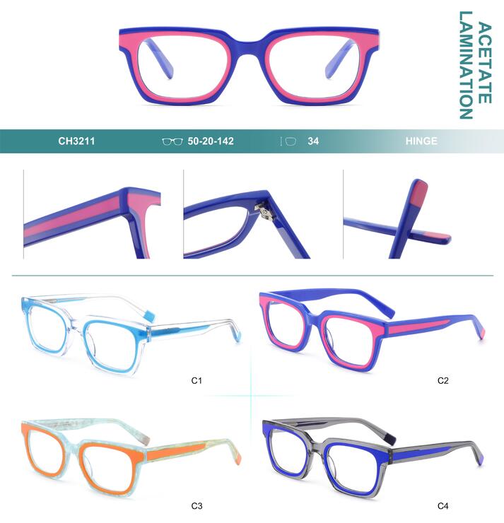 Plastic frames for glasses, acetate lamination Big City CH3211