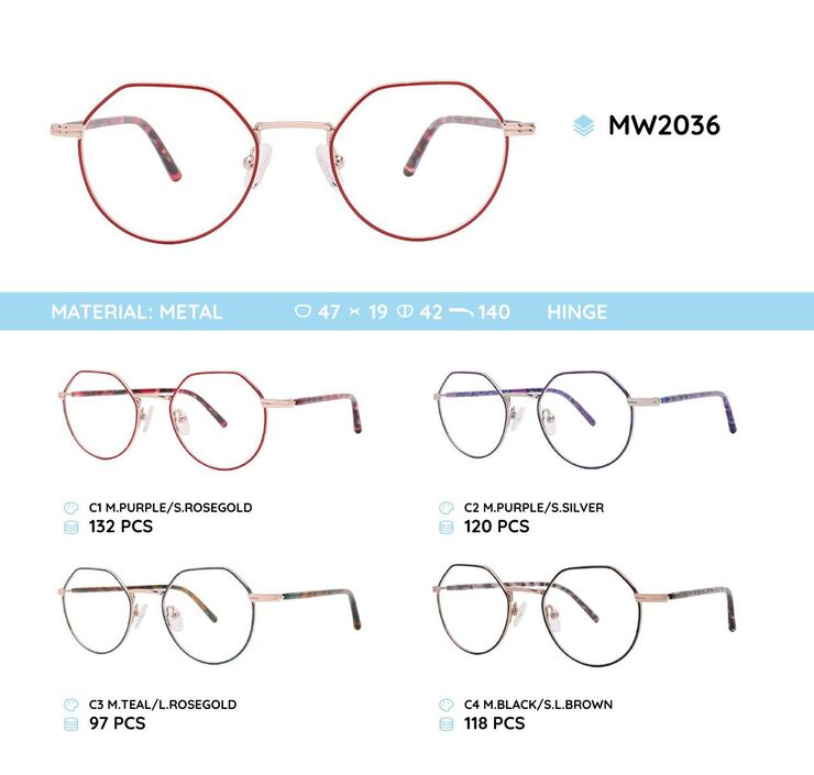 Metal women's frame for glasses MW2036