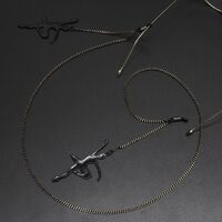Black-colored metal non-slip chain, with pedant ballet dancer, for glasses and masks GL495