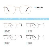 Metal men's frame for glasses with spring hinges MM1082