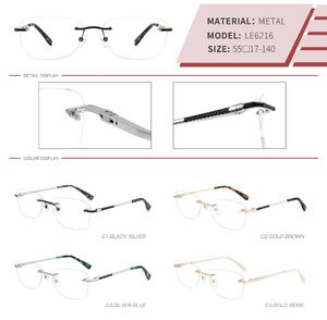 Оправа металлическая безободковая на винтах женская с флексом LE6216-DA