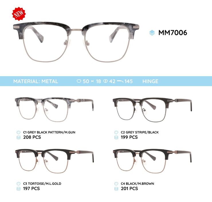 Metal men's frame for glasses MM7006
