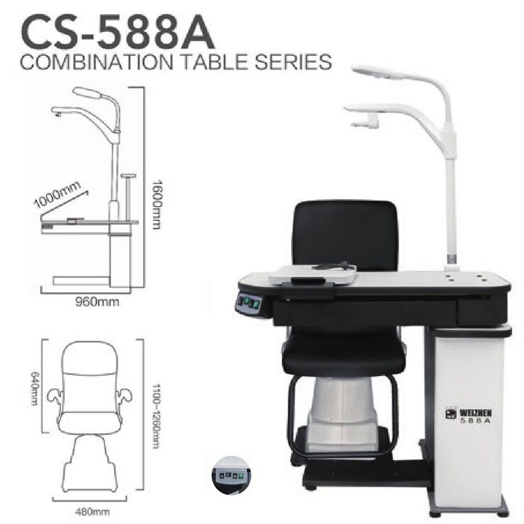 Ophthalmologist workstation, combined table + chair CS-588A, tabletop 980*490 mm