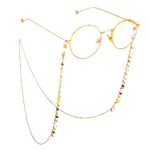 Gold-colored metal non-slip chain, with colored beads, for glasses and masks GL664