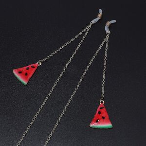 Металлическая нескользящая цепочка золотого цвета, с подвеской в виде арбуза, для очков и масок GL546