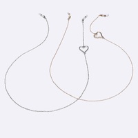 Metal non-slip chain, 2 piece set gold and silver colored with heart and pearl, for glasses and masks GM148