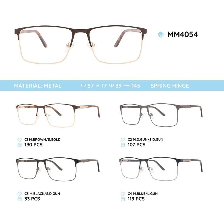 Metal men's frame for glasses MM4054
