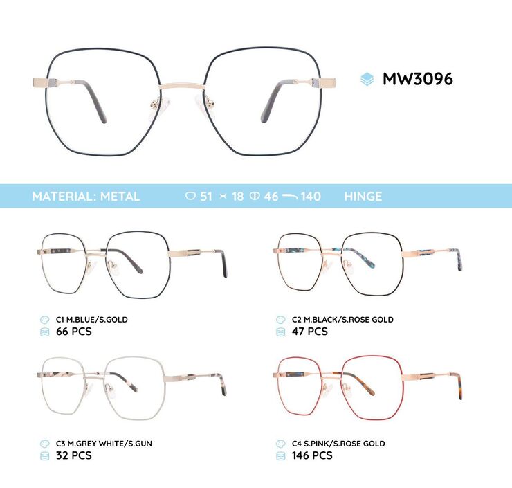 Metal women's frame for glasses MW3096