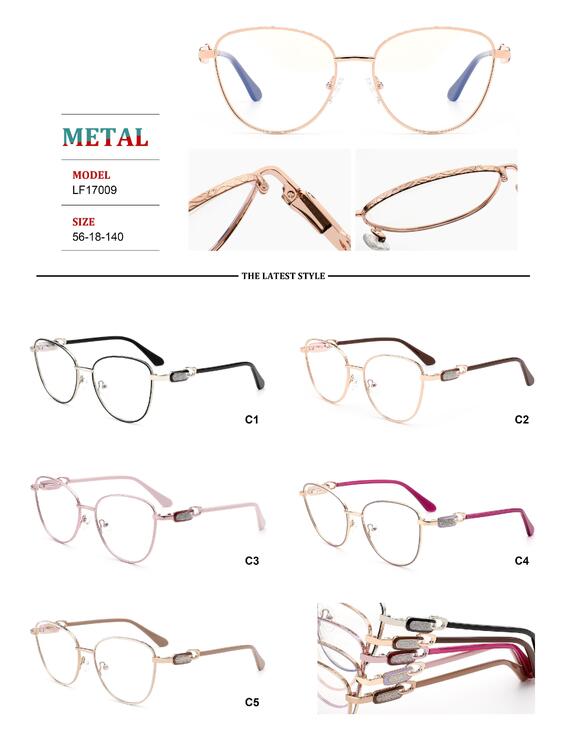 Metal frames for glasses with spring hinges for women Big City LF17009