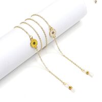 Gold-colored metal non-slip chain, with daisy, for glasses and masks GL1039