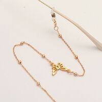 Gold-colored metal non-slip chain, with a butterfly, for glasses and masks GL1869