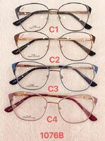 Metal frame for glasses with spring hinges 1076B