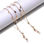 Gold-colored metal non-slip chain, with copper leaves, for glasses and masks GL1285